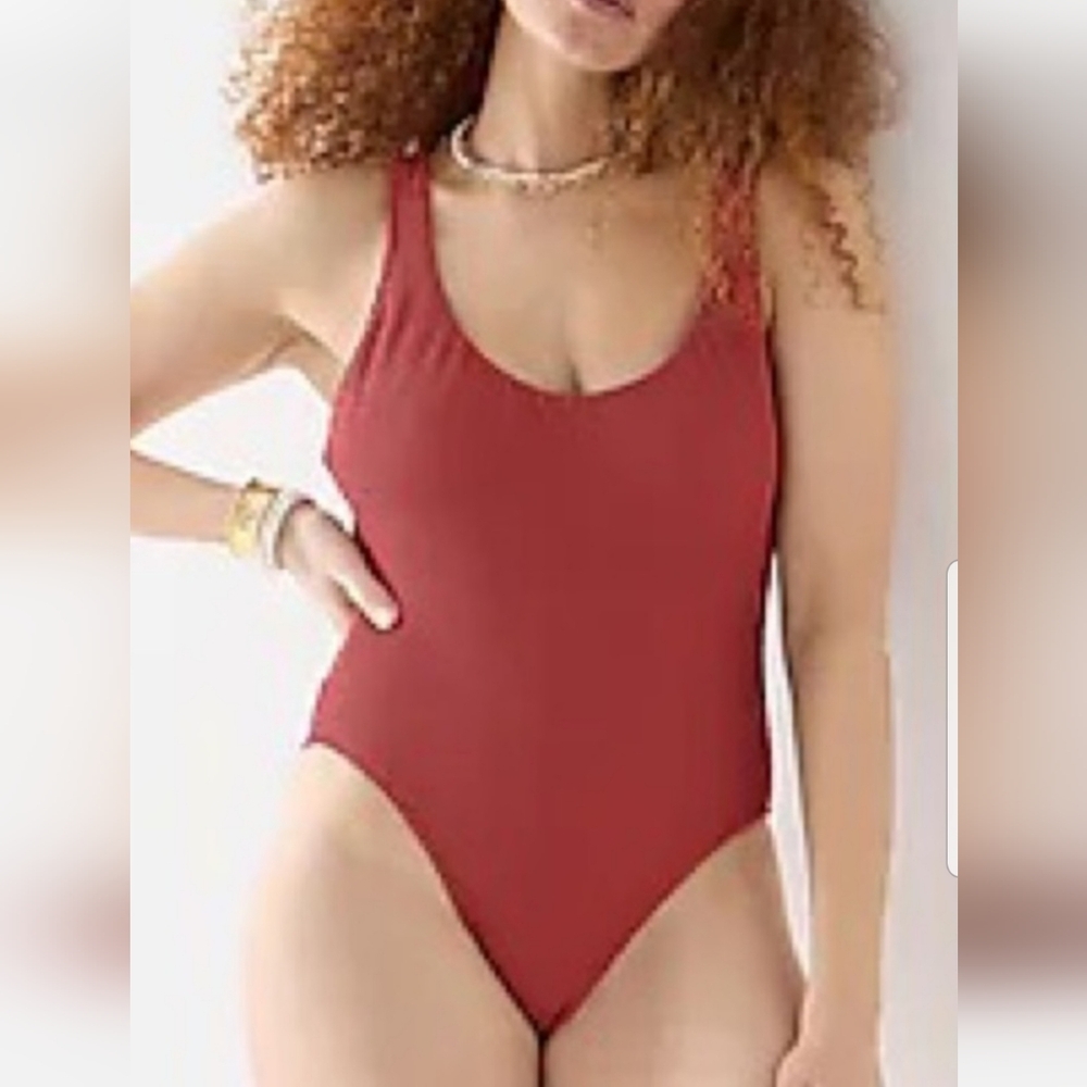 J Crew Scrunchie Classic Scoopneck One Piece Swimsuit Size 22 NWT